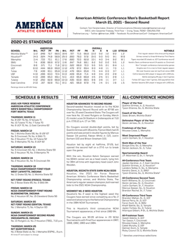 The American Today 2020-21 Standings All-Conference