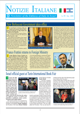 NOTIZIE ITALIANE Newsletter of the Embassy of Italy in Israel No