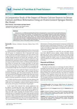 A Comparative Study of the Impact of Dietary Calcium Sources on Serum