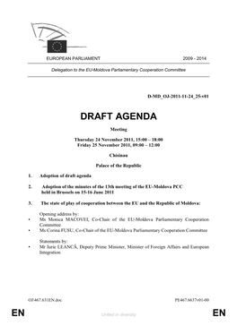 En En Draft Agenda