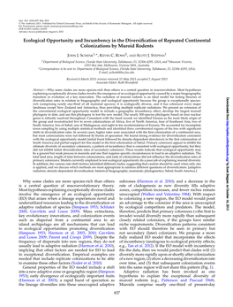 Ecological Opportunity and Incumbency in the Diversification Of