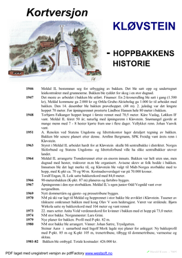 Kløvsteins Historie