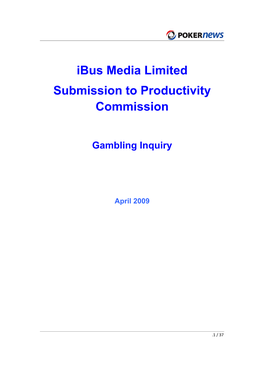 Ibus Media Limited Submission to Productivity Commission