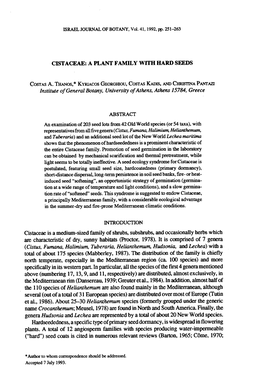 ISRAEL JOURNAL of BOTANY, Vol. 41,1992, W. 251-263 CIST ACEAE