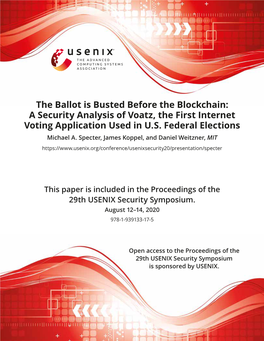 A Security Analysis of Voatz, the First Internet Voting Application Used in U.S