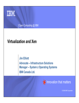 Virtualization and Xen
