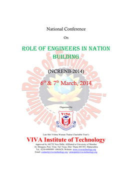 Role of Engineers in Nation Building VIVA Institute of Technology