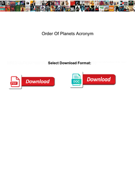 Order of Planets Acronym