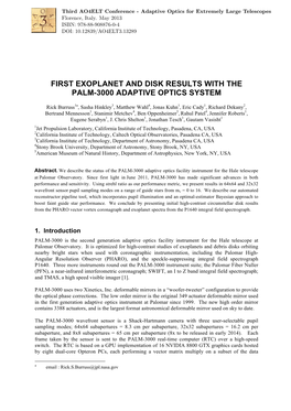 First Exoplanet and Disk Results with the Palm-3000 Adaptive Optics System