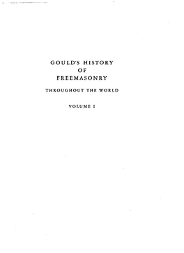 Gould's History of Freemasonry
