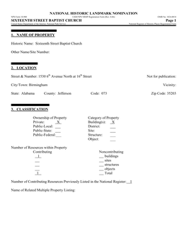 NATIONAL HISTORIC LANDMARK NOMINATION NPS Form 10-900 USDI/NPS NRHP Registration Form (Rev