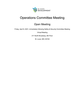 Operations Committee Meeting Information