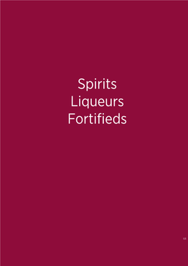 Spirits Liqueurs Fortifieds