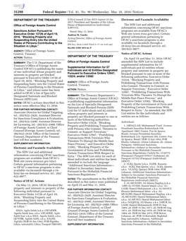 Federal Register/Vol. 81, No. 96/Wednesday, May 18, 2016/Notices
