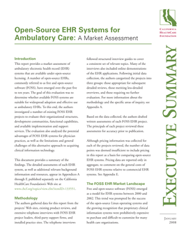 Open-Source EHR Systems for Ambulatory Care: a Market Assessment | 3 Software Architectures