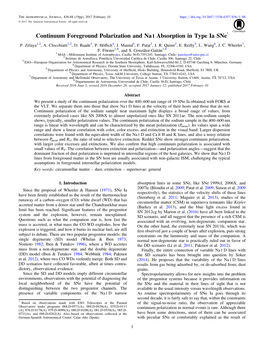 Continuum Foreground Polarization and Na I Absorption in Type Ia Sne