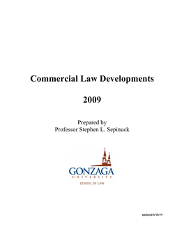 Commercial Law Developments 2009