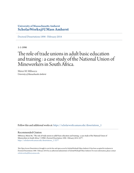 The Role of Trade Unions in Adult Basic Education and Training: a Case Study of the National Union of Mineworkers in South Africa