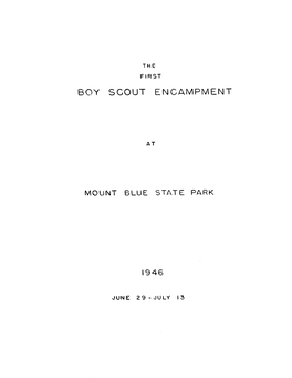 The First Boy Scout Encampment at Mount Blue State Park, 1946