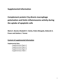 Supplemental Information Complement Protein C1q Directs