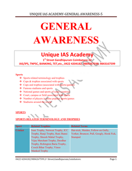General Awareness-5