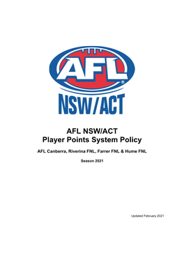 AFL NSW/ACT Player Points System Policy