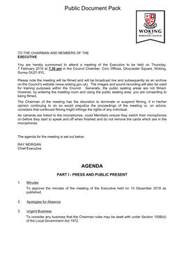 (Public Pack)Agenda Document for Executive, 07/02/2019 19:30
