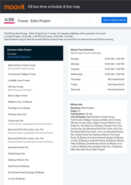 D8 Bus Time Schedule & Line Route