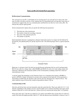 Notes on RS-232 (Serial Port) Operation