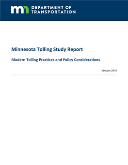 Minnesota Tolling Study Report