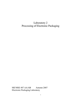 Laboratory 2 Processing of Electronic Packaging