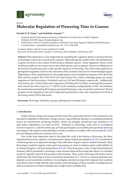 Molecular Regulation of Flowering Time in Grasses