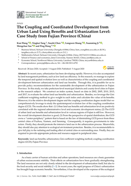 Case Study from Fujian Province (China)