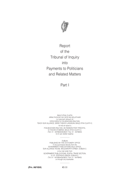 Report of the Tribunal of Inquiry Into Payments to Politicians and Related Matters