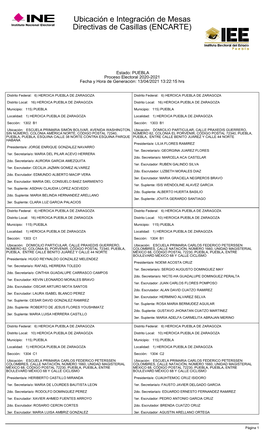 Ubicación E Integración De Mesas Directivas De Casillas (ENCARTE)