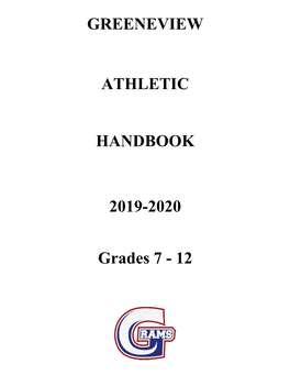 GREENEVIEW ATHLETIC HANDBOOK 2019-2020 Grades 7