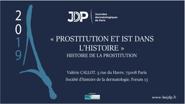 Prostitution Et IST Dans L'histoire