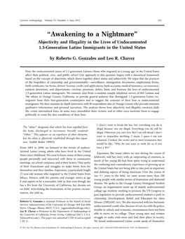 Abjectivity and Illegality in the Lives of Undocumented 1.5-Generation Latino Immigrants in the United States