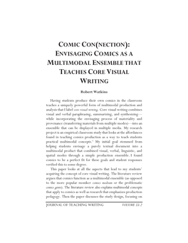 Comic Con(Nection): Envisaging Comics As a Multimodal Ensemble That Teaches Core Visual Writing