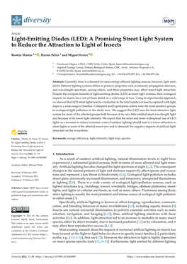 (LED): a Promising Street Light System to Reduce the Attraction to Light of Insects