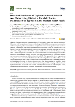 Statistical Prediction of Typhoon-Induced Rainfall Over China Using Historical Rainfall, Tracks, and Intensity of Typhoon in the Western North Paciﬁc