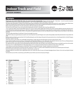 Indoor Track and Field DIVISION I WOMEN’S