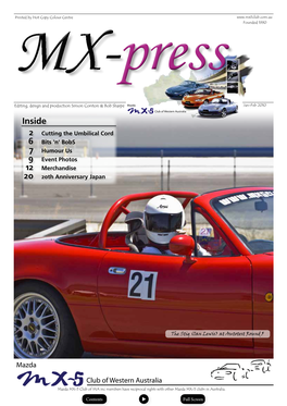 Newsletter of the Mazda MX-5 Club of WA Inc. Motorsport Manager