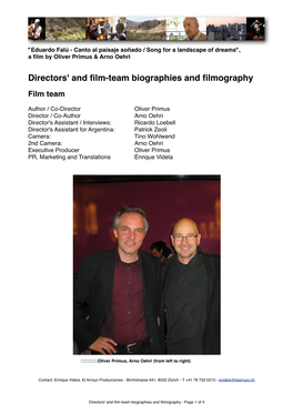 Director's Biography and Filmography