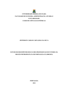 Universidade Federal Do Ceará Faculdade De Economia, Administração, Atuária E Contabilidade