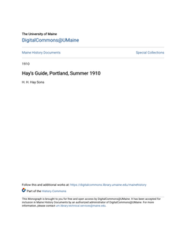 Hay's Guide, Portland, Summer 1910