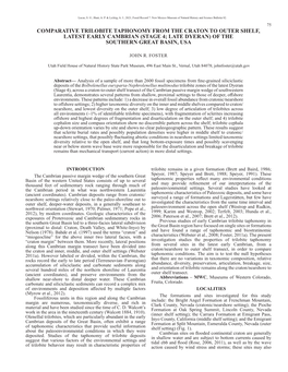 Stage 4; Late Dyeran) of the Southern Great Basin, Usa