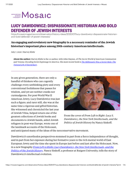 Lucy Dawidowicz: Dispassionate Historian and Bold Defender of Jewish Interests » Mosaic