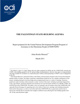 The Palestinian State-Building Agenda