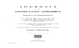 Journals Legislative Assembly